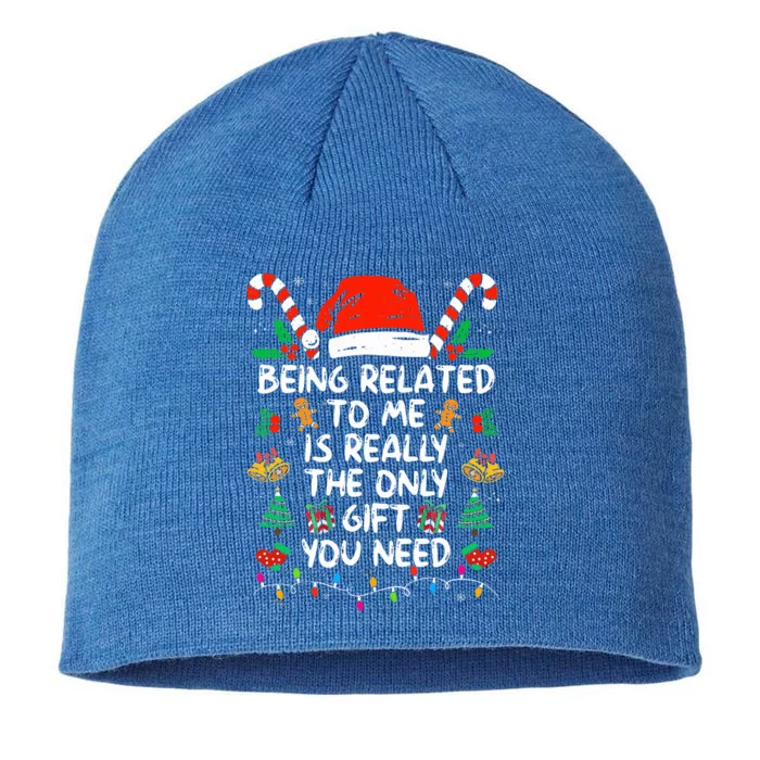 Being Related To Me Funny Christmas Family Xmas Pajamas 8 1/2in Sustainable Knit Beanie