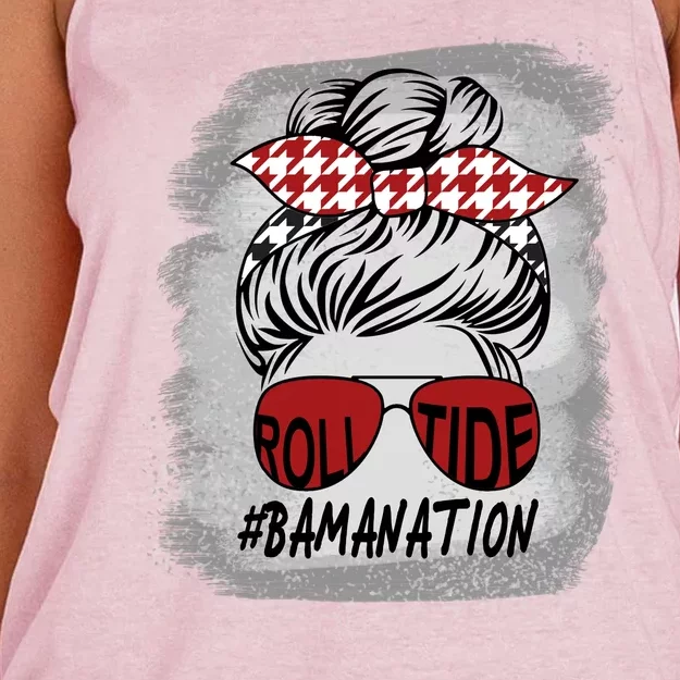 Bamanation Roll Tide Alabama All Y'all The Tide Is Crimson Women's Knotted Racerback Tank