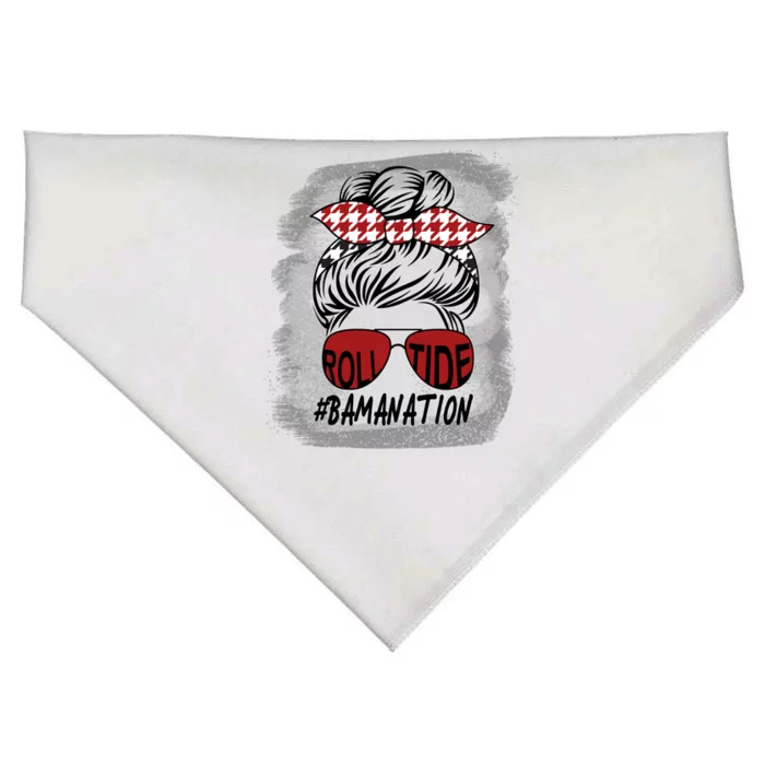 Bamanation Roll Tide Alabama All Y'all The Tide Is Crimson USA-Made Doggie Bandana