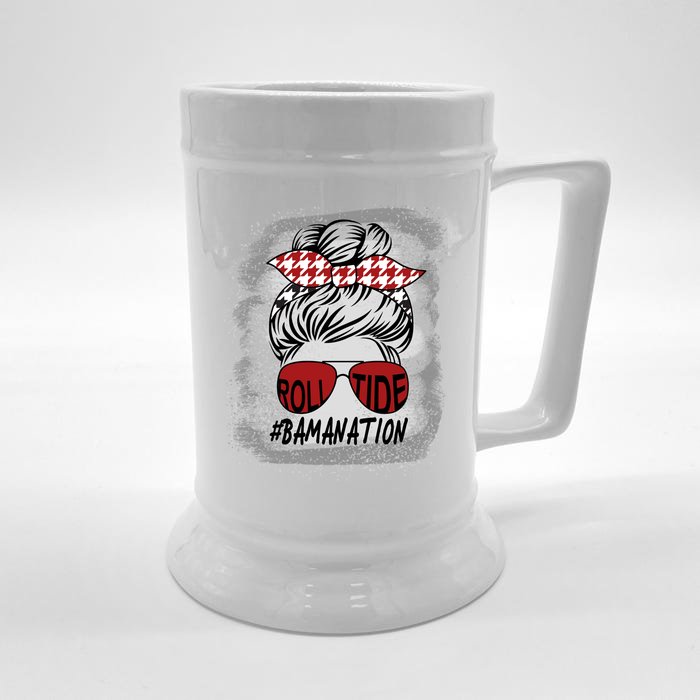 Bamanation Roll Tide Alabama All Y'all The Tide Is Crimson Front & Back Beer Stein