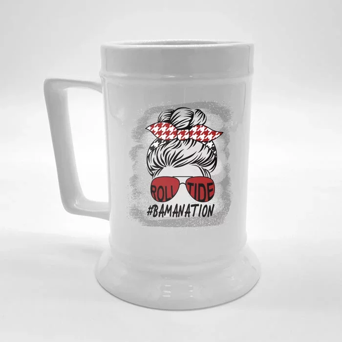 Bamanation Roll Tide Alabama All Y'all The Tide Is Crimson Front & Back Beer Stein