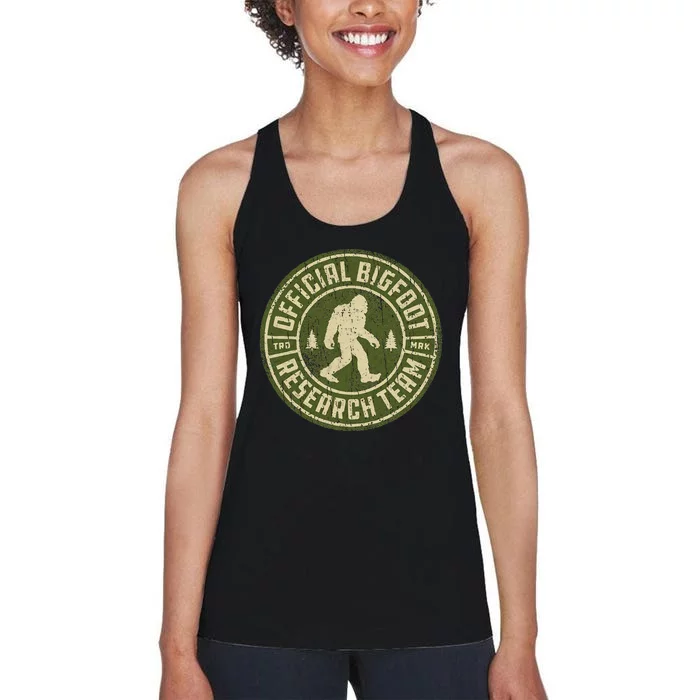 Bigfoot Research Team Retro Vintage Sasquatch Women's Racerback Tank