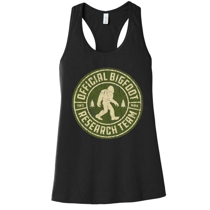 Bigfoot Research Team Retro Vintage Sasquatch Women's Racerback Tank