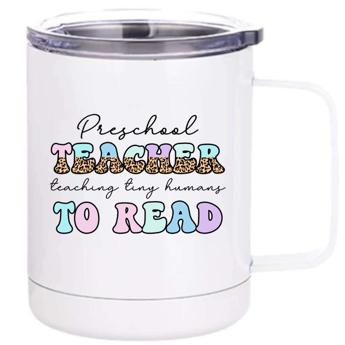 Book Reading Teacher End Of The Year Preschool Teacher Gift Front & Back 12oz Stainless Steel Tumbler Cup