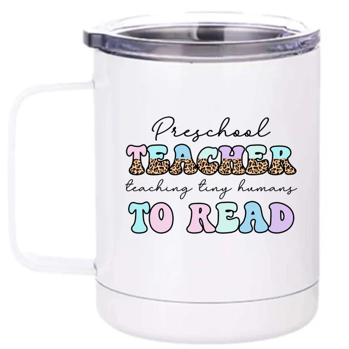 Book Reading Teacher End Of The Year Preschool Teacher Gift Front & Back 12oz Stainless Steel Tumbler Cup