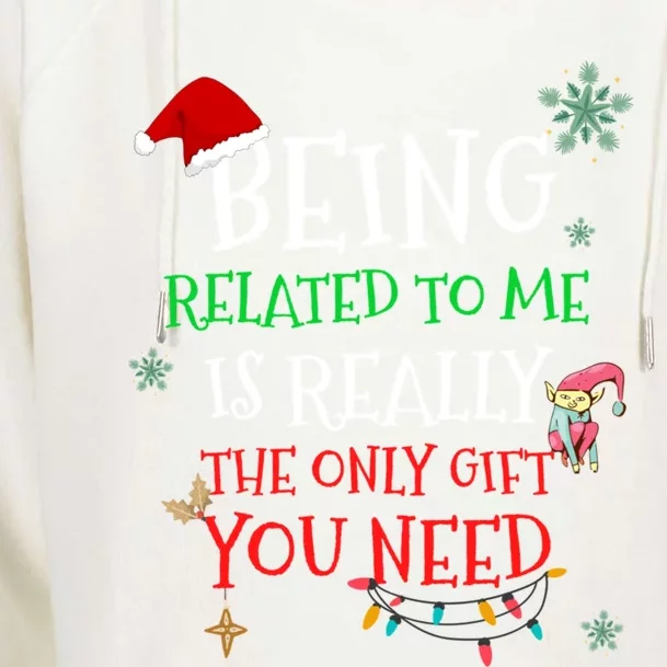 Being Related To Me Funny Christmas Family Cool Gift Womens Funnel Neck Pullover Hood