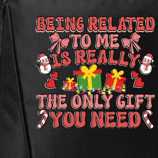 Being Related To Me Funny Christmas Family Xmas Groovy Gift City Backpack