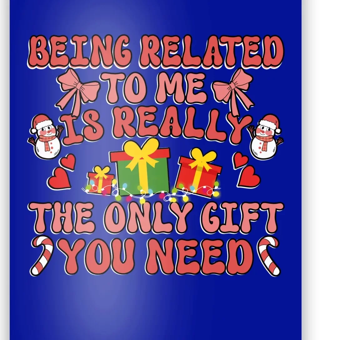 Being Related To Me Funny Christmas Family Xmas Groovy Gift Poster