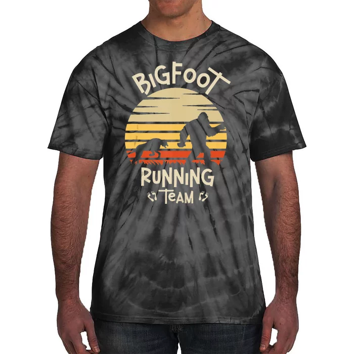 Bigfoot Running Team Yeti Sasquatch Tie-Dye T-Shirt