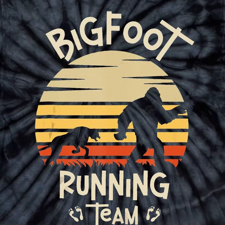 Bigfoot Running Team Yeti Sasquatch Tie-Dye T-Shirt