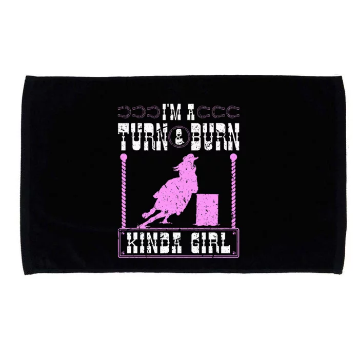 Barrel Racing Turn And Burn Cowgirl Rodeo Horse Barrel Racer Microfiber Hand Towel