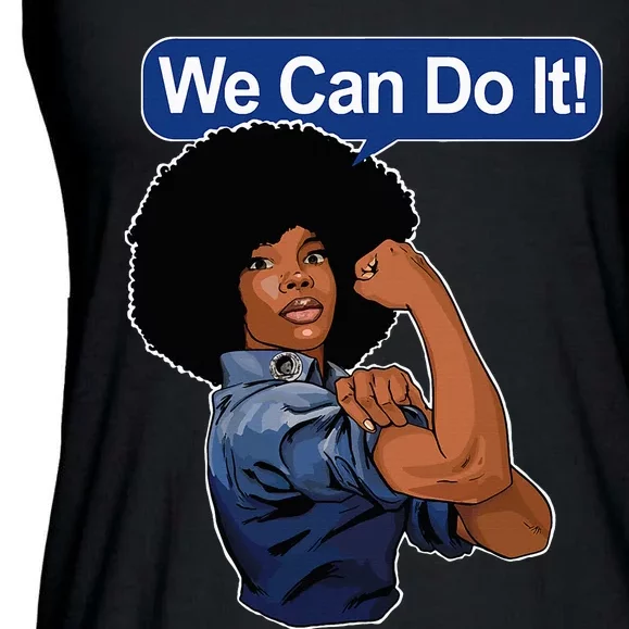 Black Rosie The Riveter Black We Can Do It Ladies Essential Flowy Tank