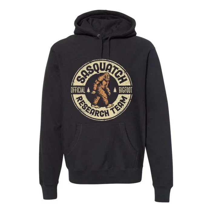 Bigfoot Research Team Retro Vintage Sasquatch Premium Hoodie