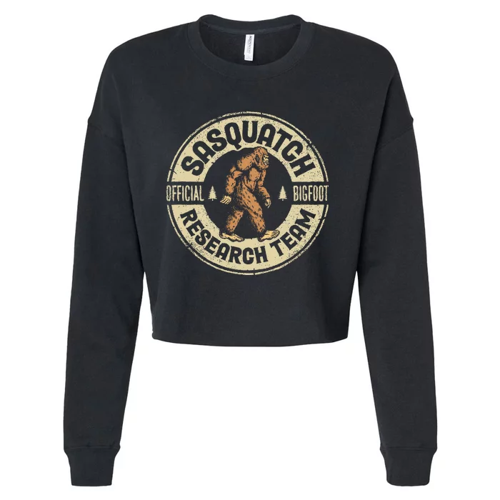 Bigfoot Research Team Retro Vintage Sasquatch Cropped Pullover Crew