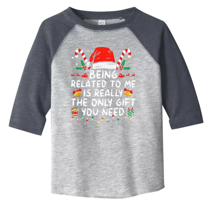 Being Related To Me Funny Christmas Family Xmas Pajamas Toddler Fine Jersey T-Shirt