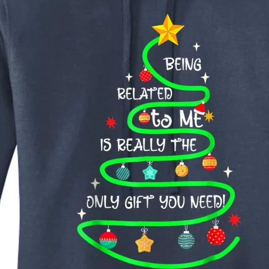 Being Related To Me Funny Christmas Pajama Great Gift Women's Pullover Hoodie