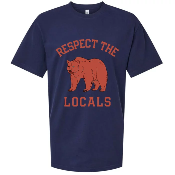 Bear Respect The Locals Camping Hiking Outdoor Adventure Sueded Cloud Jersey T-Shirt