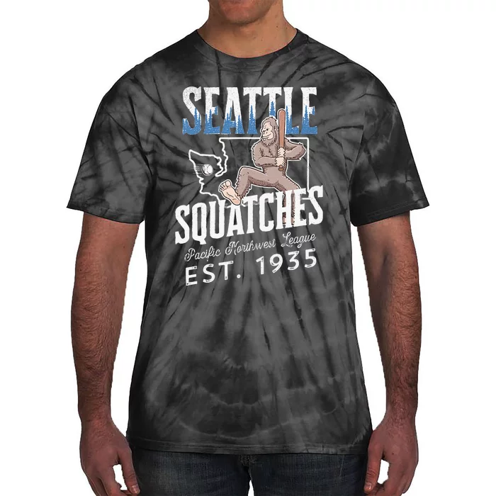 Bigfoot Research Team Retro baseball Sasquatch Tie-Dye T-Shirt