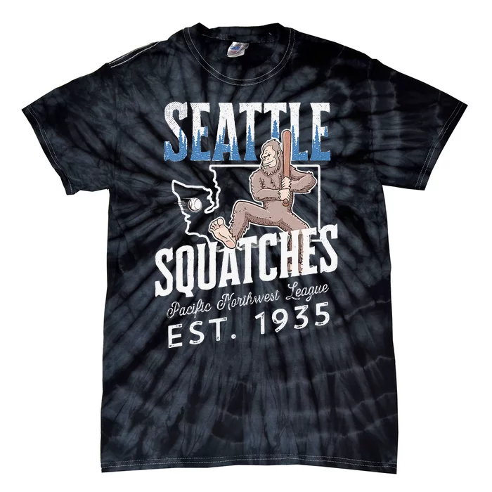 Bigfoot Research Team Retro baseball Sasquatch Tie-Dye T-Shirt