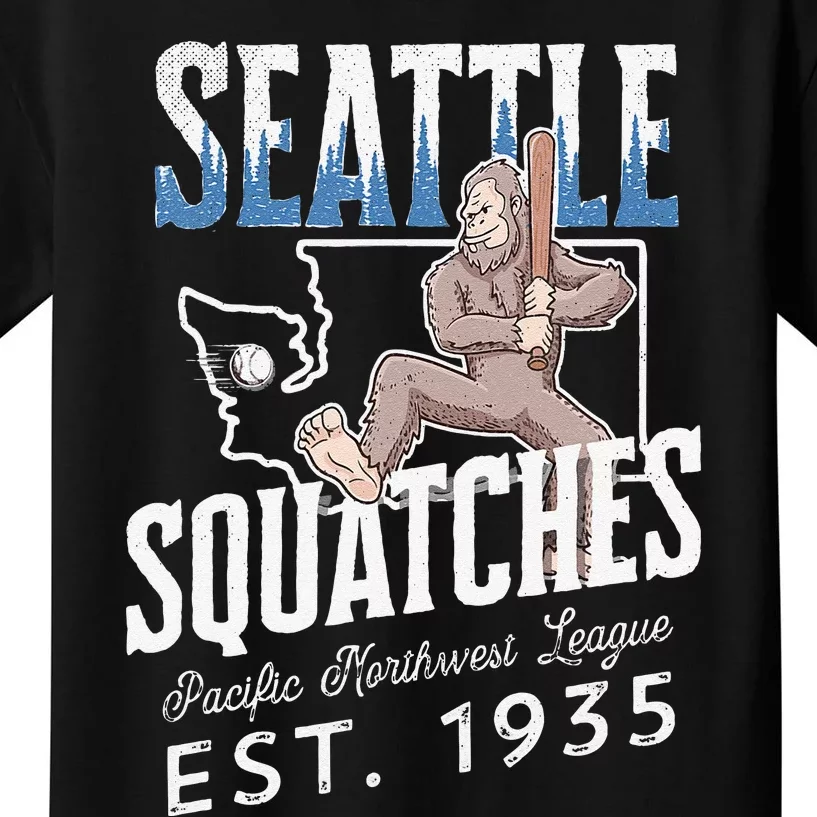 Bigfoot Research Team Retro baseball Sasquatch Kids T-Shirt