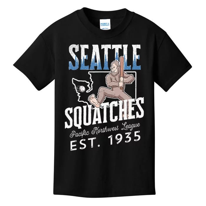 Bigfoot Research Team Retro baseball Sasquatch Kids T-Shirt