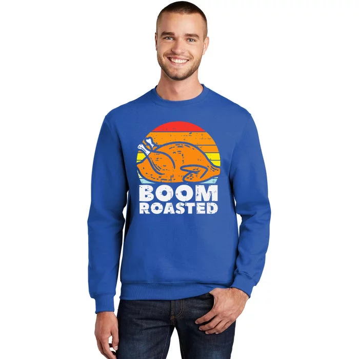 Boom Roasted Turkey Sunset Retro Thanksgiving Tall Sweatshirt