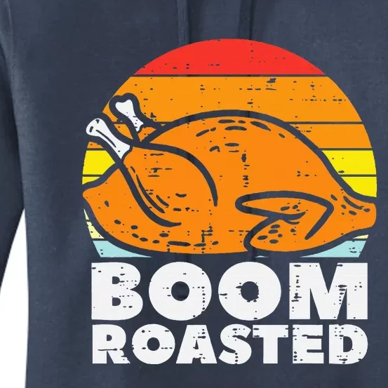 Boom Roasted Turkey Sunset Retro Thanksgiving Women's Pullover Hoodie