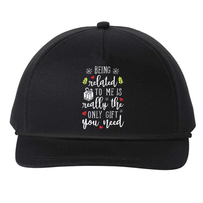 Being Related To Me Funny Christmas Family Xmas Pajamas Snapback Five-Panel Rope Hat