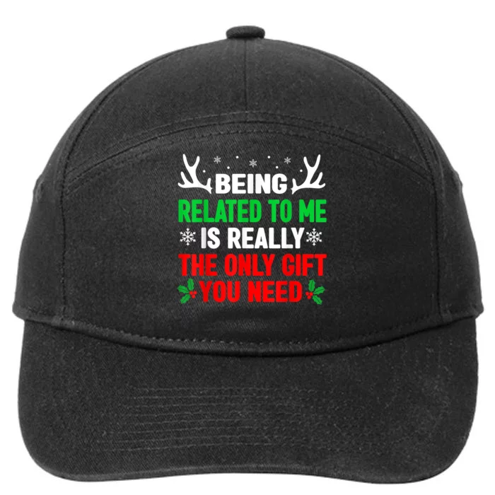 Being Related To Me Funny Christmas Shirts   Family 7-Panel Snapback Hat