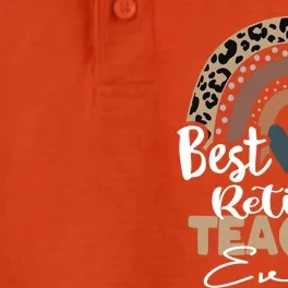 Best Retired Teacher Ever Boho Rainbow Teacher Appreciation Gift Dry Zone Grid Performance Polo