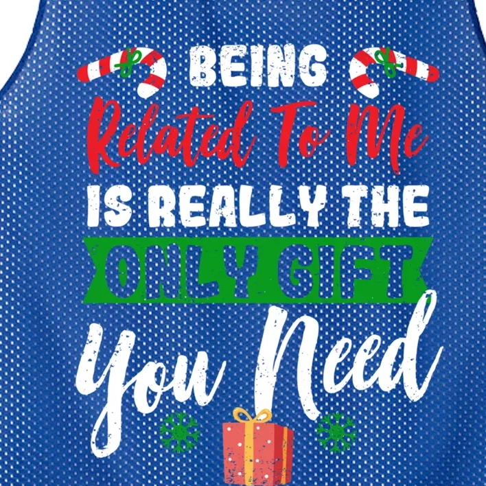 Being Related To Me Is All You Need Holiday Candy Canes Gift Mesh Reversible Basketball Jersey Tank