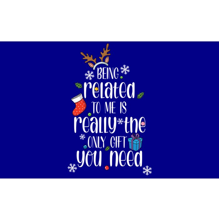 Being Related To Me Funny Xmas Christmas Quote Lettering Gift Bumper Sticker