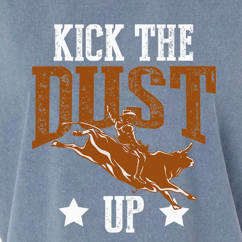 Bull Rider Tee Kick The Dust Up Bull Riding Rodeo Tee Bulls Garment-Dyed Women's Muscle Tee