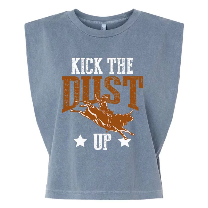 Bull Rider Tee Kick The Dust Up Bull Riding Rodeo Tee Bulls Garment-Dyed Women's Muscle Tee