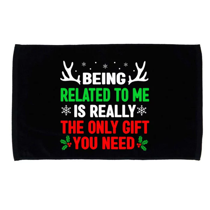 Being Related To Me Funny Christmas Family Microfiber Hand Towel