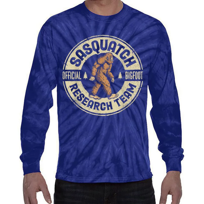 Bigfoot Research Team Retro Vintage Sasquatch Tie-Dye Long Sleeve Shirt