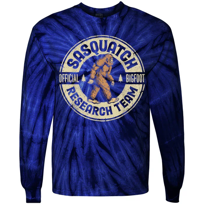 Bigfoot Research Team Retro Vintage Sasquatch Tie-Dye Long Sleeve Shirt