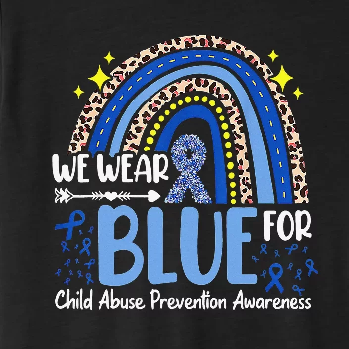 Blue Ribbon Tree Heart Child Abuse Prevention Month Support ChromaSoft Performance T-Shirt