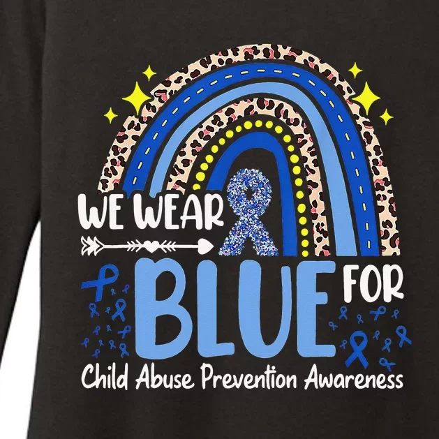 Blue Ribbon Tree Heart Child Abuse Prevention Month Support Womens CVC Long Sleeve Shirt