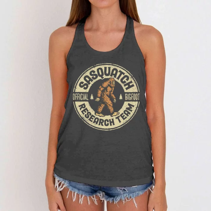 Bigfoot Research Team Retro Vintage Sasquatch Women's Knotted Racerback Tank