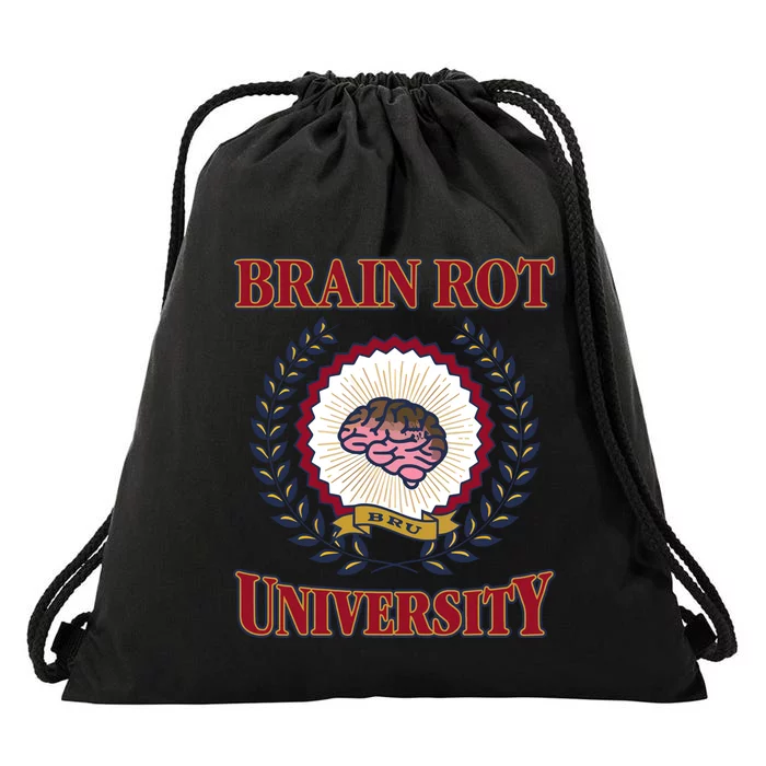 Brain Rot University Drawstring Bag