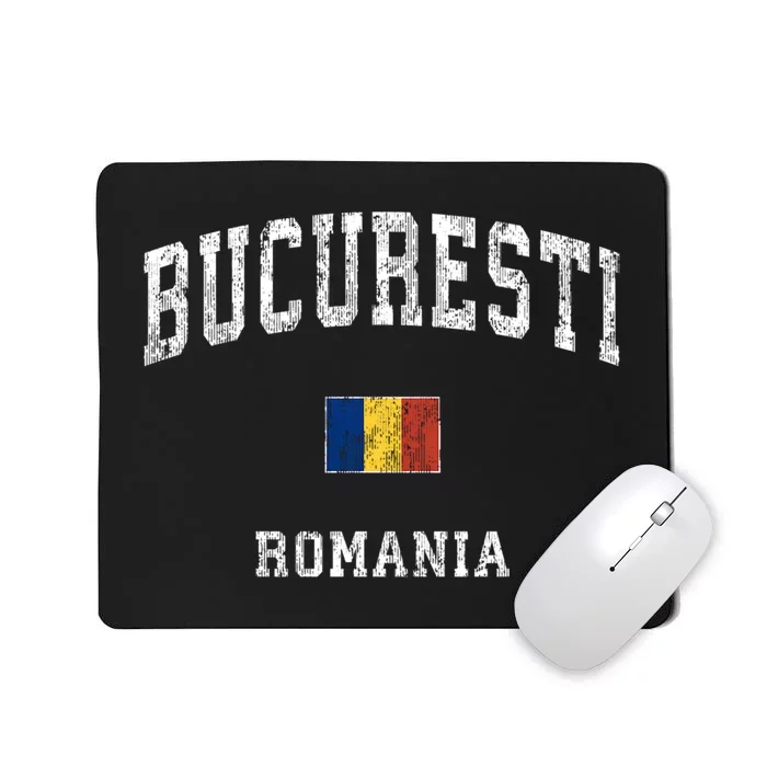 Bucharest Romania Vintage Athletic Sports Design Mousepad