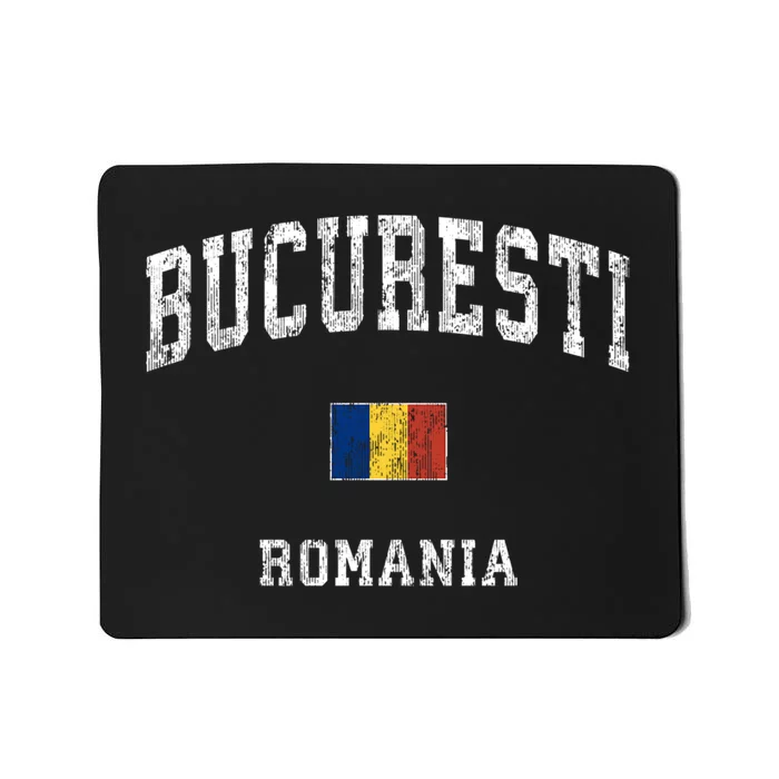 Bucharest Romania Vintage Athletic Sports Design Mousepad