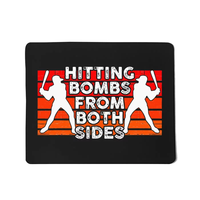 Baseball Retro Vintage Hitting Home Run Bomb Switch Hitter Mousepad