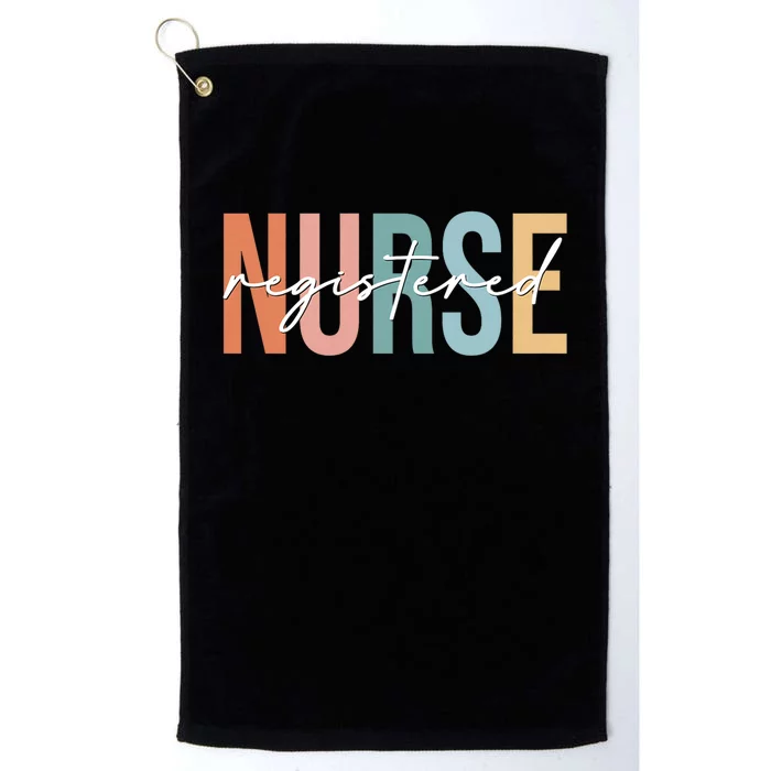 Boho Retro Vintage Registered Nurse Stethoscope Nursing Platinum Collection Golf Towel