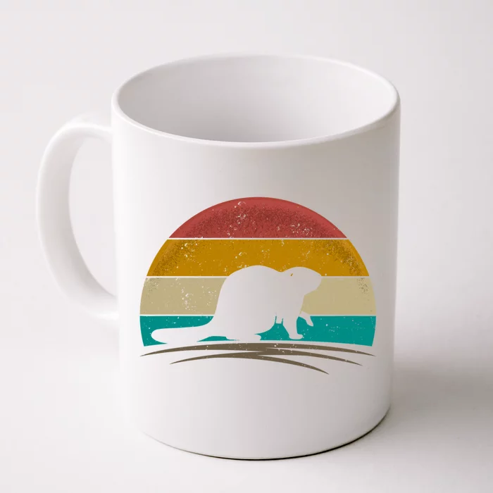 Beaver Retro Vintage Beaver Lover Gift Front & Back Coffee Mug