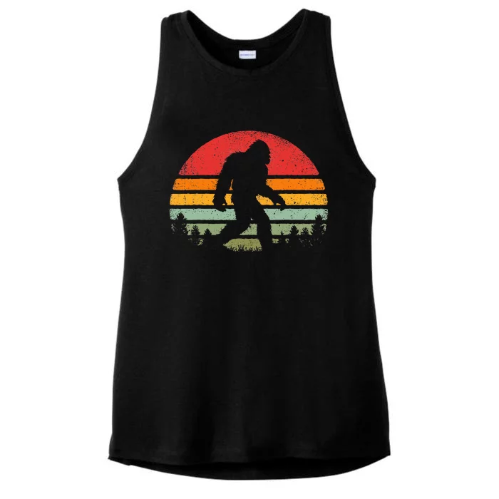 Bigfoot Retro Vintage 70s 80s Sasquatch Ladies Tri-Blend Wicking Tank