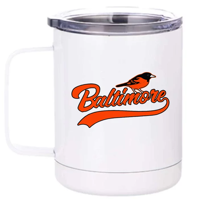 Baltimore Retro Vintage Baseball Classic Maryland Front & Back 12oz Stainless Steel Tumbler Cup