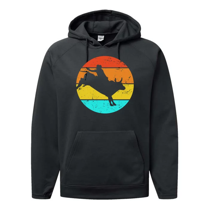 Bull Riding Vintage Rodeo Performance Fleece Hoodie