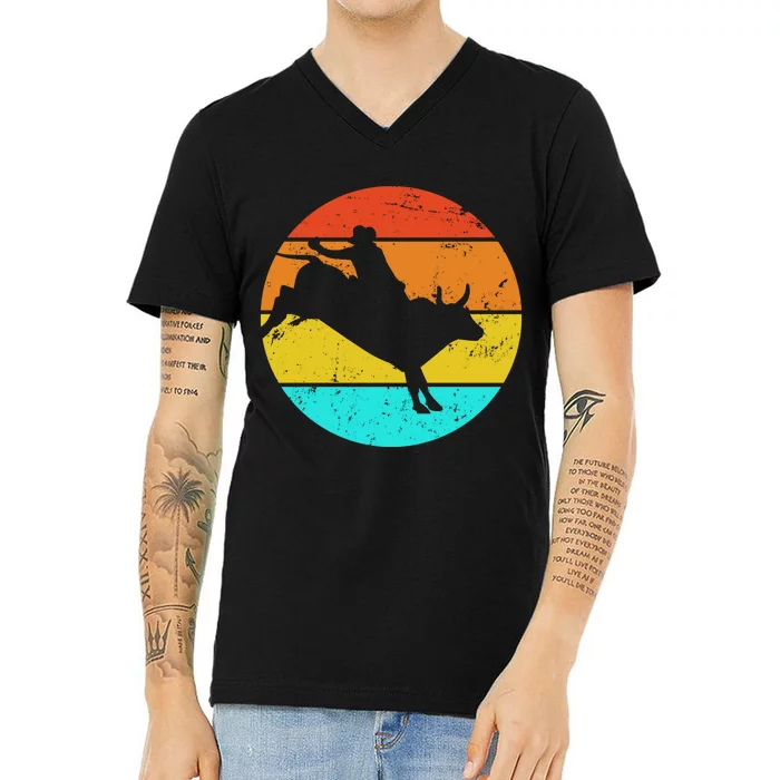 Bull Riding Vintage Rodeo V-Neck T-Shirt